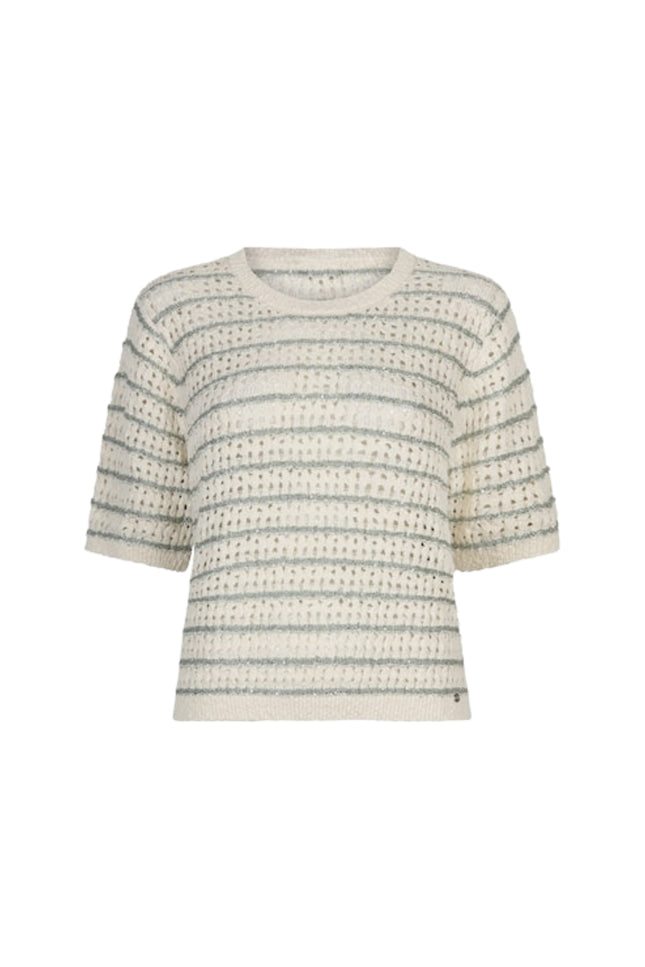 Red Button Top Jolene Stripe Light Khaki SRB4950 Stretchshop.nl