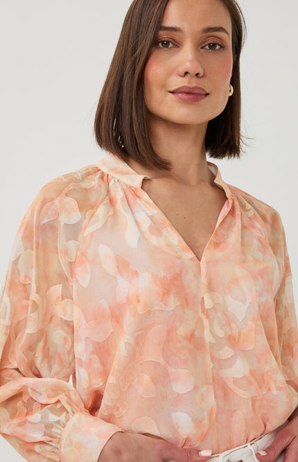 EsQualo Blouse Raglan Divine Watercolor Print SP26.10026 Stretchshop.nl