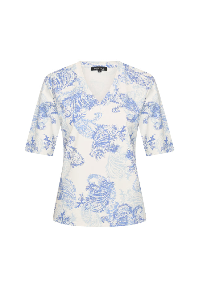 Mi Piace Travel Top Paisley Print Lavender Blue 202271 Stretchshop.nl