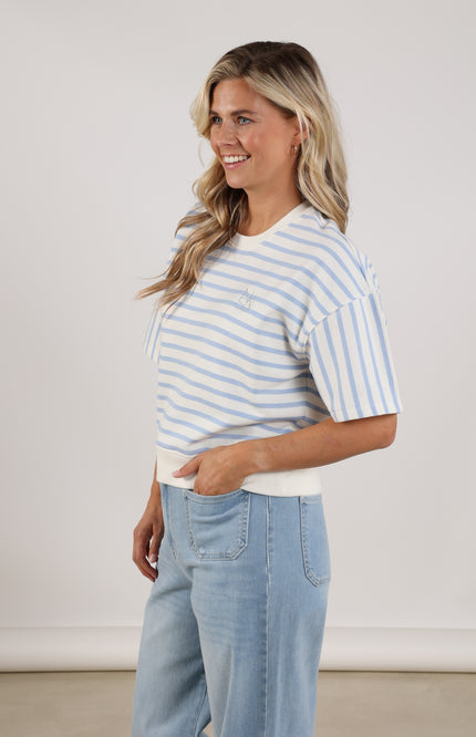 Nukus Sweater Lotte Stripe Offwhite Cloudy NKS03047 Stretchshop.nl