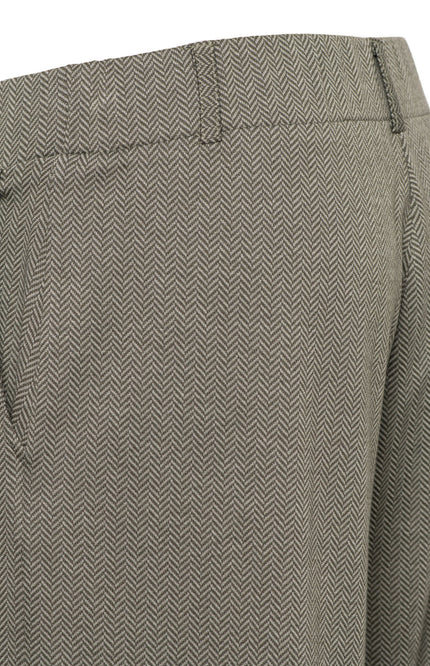 Broek Geniva Herringbone Dark Khaki Multi PA470