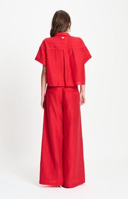 POM Amsterdam Broek Bloom Red SP9592 Stretchshop.nl