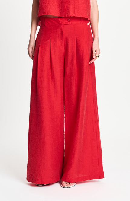 POM Amsterdam Broek Bloom Red SP9592 Stretchshop.nl