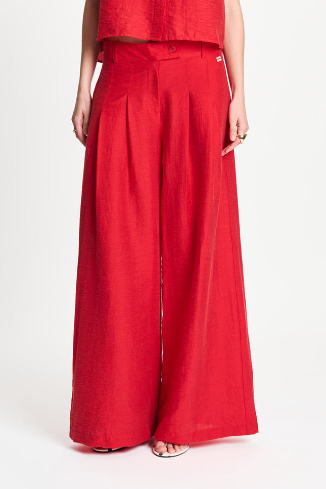 POM Amsterdam Broek Bloom Red SP9592 Stretchshop.nl