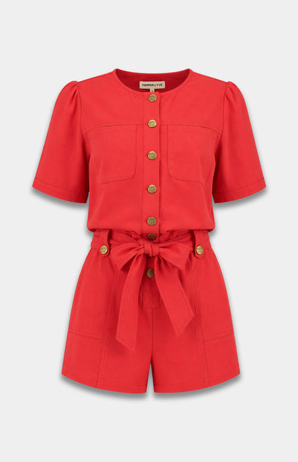 Harper & Yve Jumpsuit Yael High Risk Red HS6P700 Stretchshop.nl