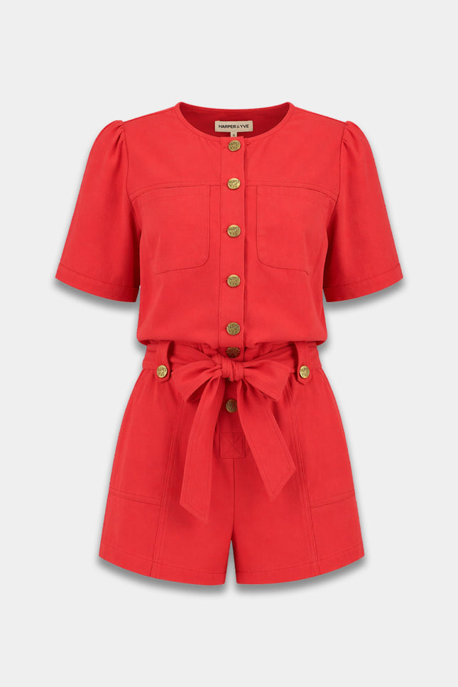 Harper & Yve Jumpsuit Yael High Risk Red HS6P700 Stretchshop.nl