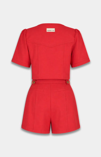 Harper & Yve Jumpsuit Yael High Risk Red HS6P700 Stretchshop.nl