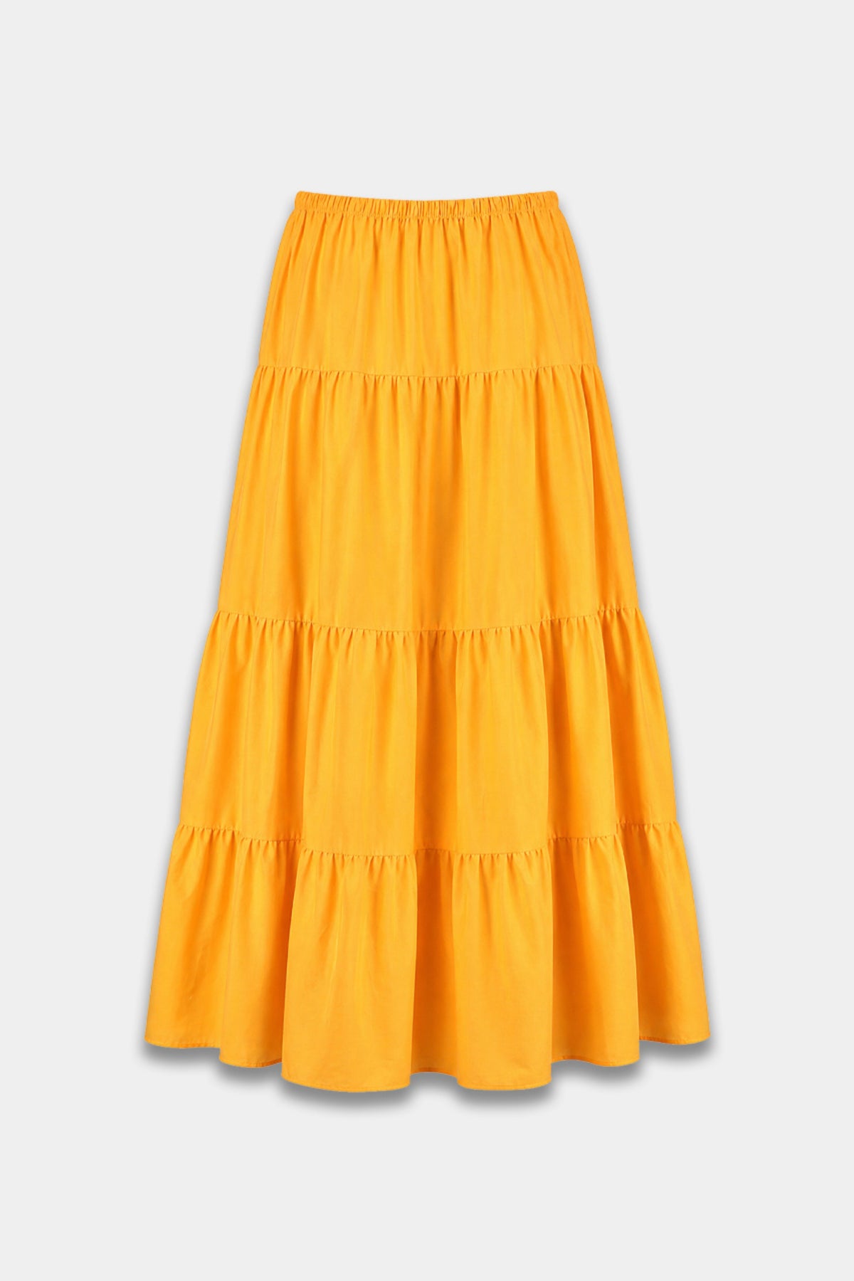 Harper & Yve Jonna rok in fel oranje met elastische taille en comfortabele pasvorm, geschikt voor casual en feestelijke gelegenheden.