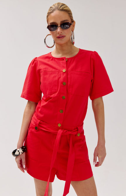 Harper & Yve Jumpsuit Yael High Risk Red HS6P700 Stretchshop.nl