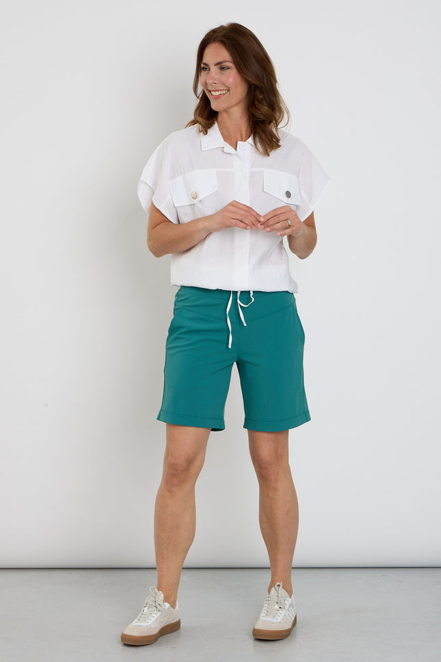 Zoso Travel Short Bowie Green 263 Stretchshop.nl