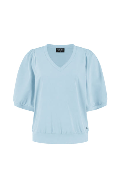 Lady Day Travel Top Amie-V Baby Blue L24-375-3320 Stretchshop.nl
