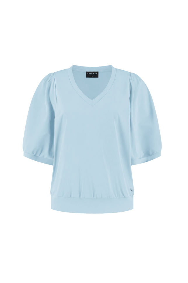 Lady Day Travel Top Amie-V Baby Blue L24-375-3320 Stretchshop.nl