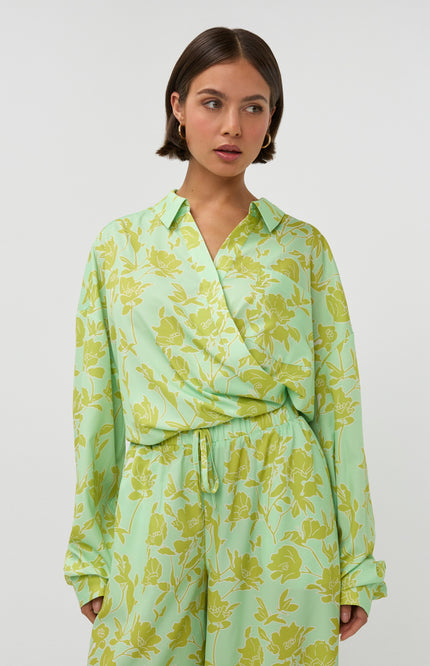 Studio Amaya Broek Amelie Multi Print Green Stretchshop.nl