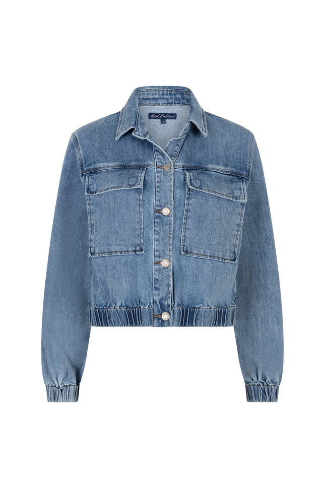 Red Button Jacket Juno Denim Light Stone SRB4868 Stretchshop.nl