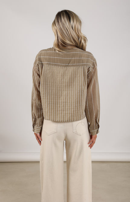 Blouse Nelly Stripe Army NKS02133