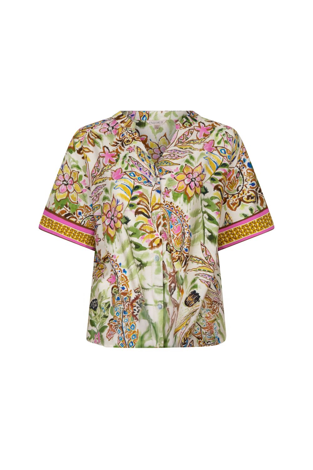 EsQualo blouse met jungleprint, lange mouwen en los vallende snit, ideaal voor een casual en stijlvolle look.
