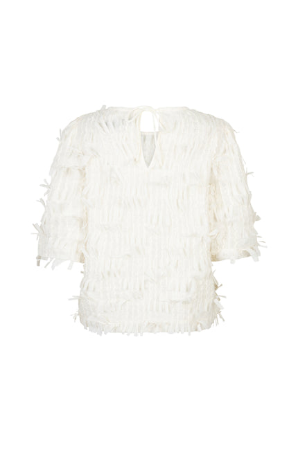 Red Button Top Fiona Fancy Frills Ecru SRB4847 Stretchshop.nl