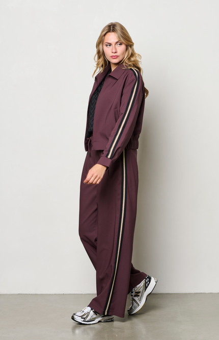 &Co woman Broek Fiene Aubergine PA399 Stretchshop.nl