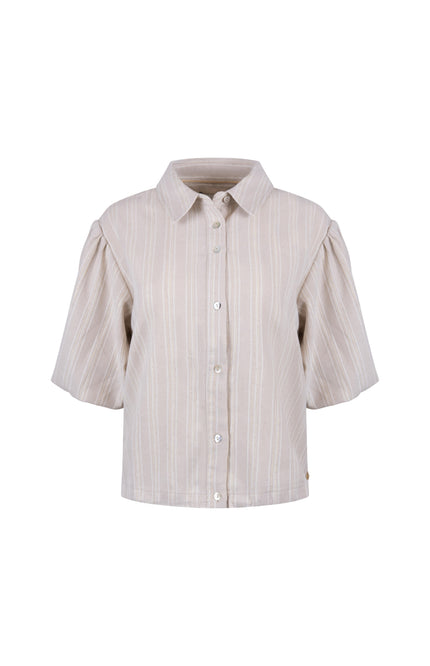 Nukus Blouse Leia Stripe Sand NKS02118 Stretchshop.nl