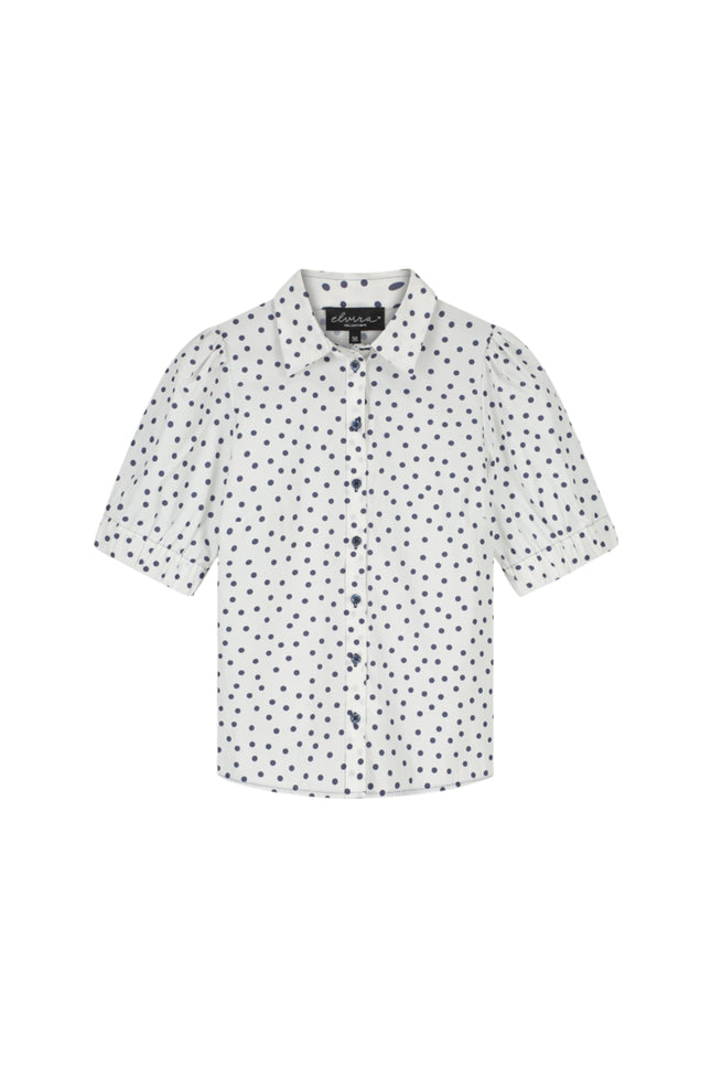 Elvira Casuals Blouse Didi Blue Dots Stretchshop.nl
