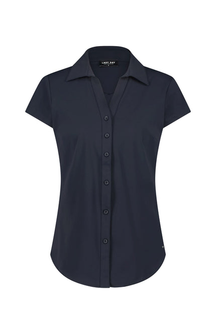 Lady Day Travel Blouse Suzy Cap Blue L27.375.1066 Stretchshop.nl