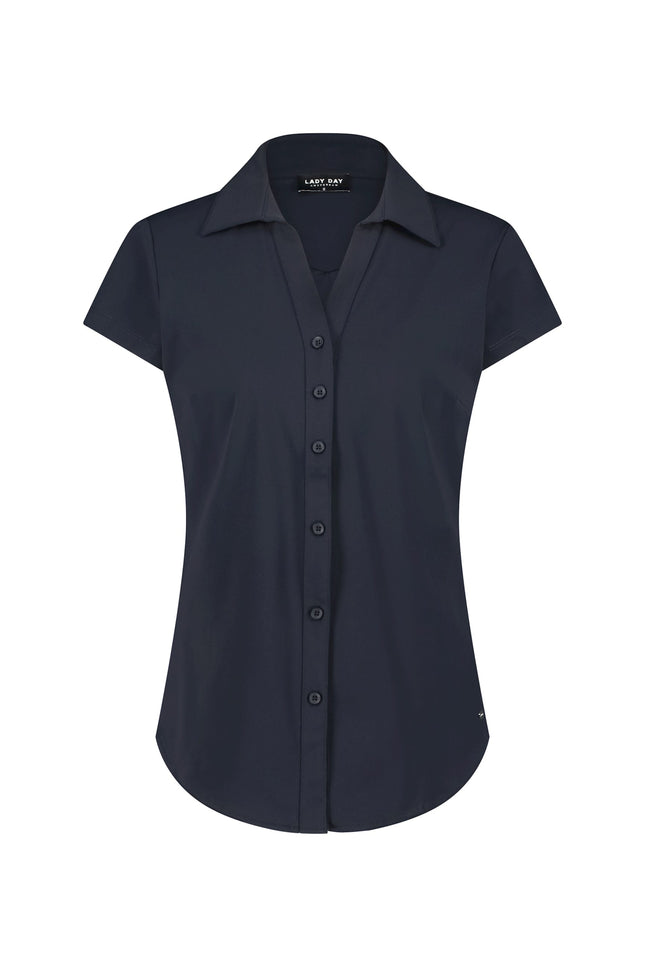 Lady Day Travel Blouse Suzy Cap Blue L27.375.1066 Stretchshop.nl