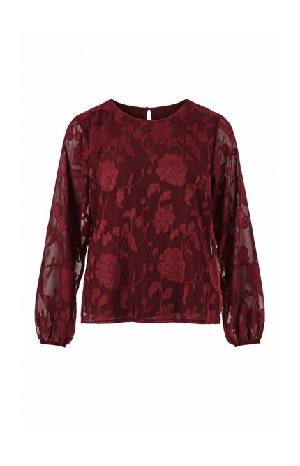 Top Dubbel Ballon Mouw Bordeaux 127685