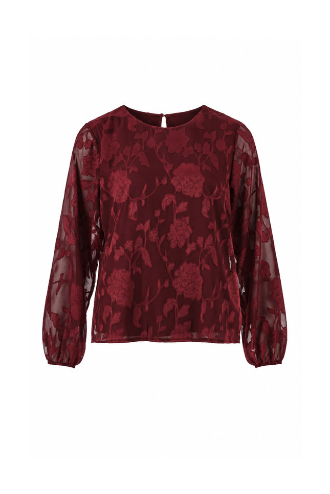 Top Dubbel Ballon Mouw Bordeaux 127685