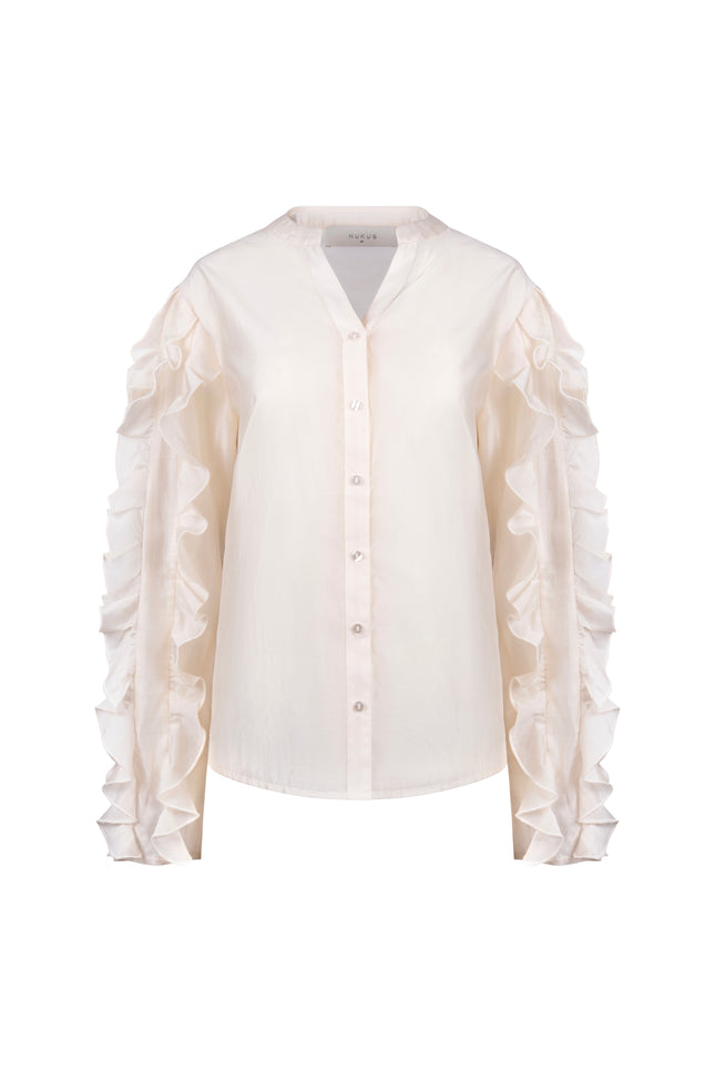 Nukus Blouse Margriet Offwhite NKS02225 Stretchshop.nl