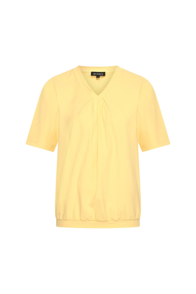 Mi Piace Travel Top Pleated Lemon Yellow 202815 Stretchshop.nl