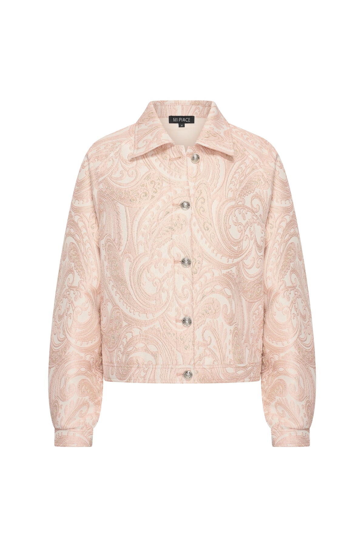 Mi Piace jas met paisley jacquardpatroon in mellow rose, stijlvolle damesjack met gedetailleerde print en comfortabele pasvorm.