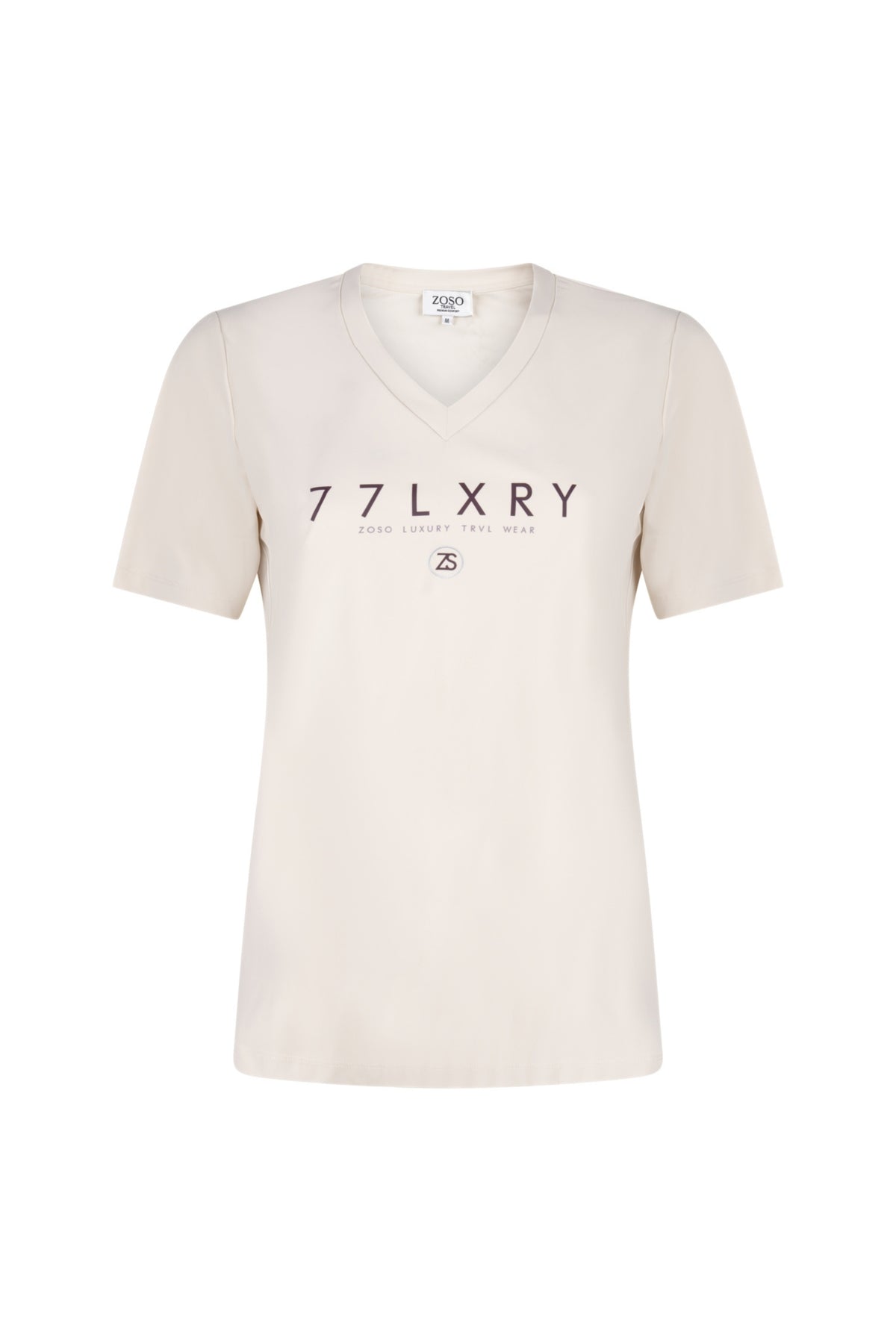 Zoso Travel T-Shirt Micky Ivory Espresso, casual wit dessin van Mickey Mouse, comfortabele katoenen stof, geschikt voor reizen.