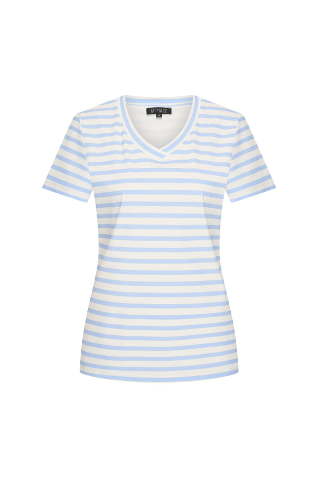 Mi Piace Travel Top Stripe Lavender Offwhite 202080 Stretchshop.nl