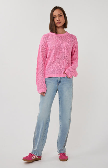 EsQualo Sweater Tapes Rose SP26.02032 Stretchshop.nl