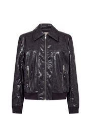 Freequent Fqjanny Nightshade jas met capuchon en ritssluiting, donkerblauw met stijlvolle details.