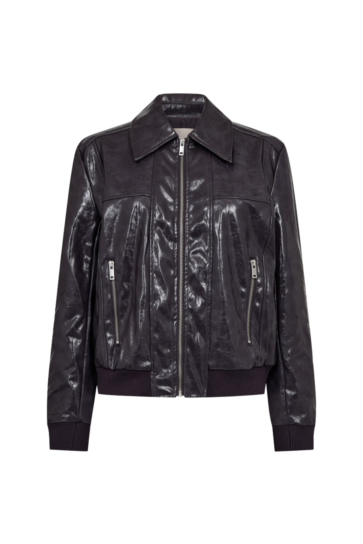 Freequent Fqjanny Nightshade jas met capuchon en ritssluiting, donkerblauw met stijlvolle details.
