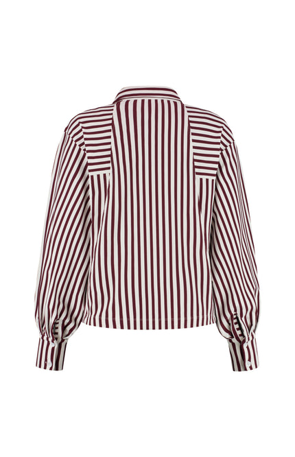 Blouse Gem Burgundy Simple White L30-580-3031