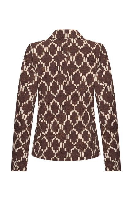 Mi Piace Travel Blazer Ikat Print Espresso 202015 Stretchshop.nl