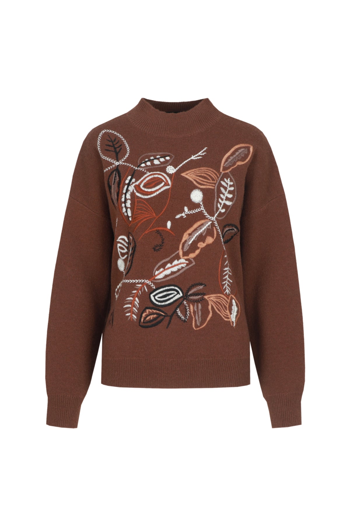 G-maxx Top Poet Knit in cappuccino, zachte gebreide trui voor dames met ronde hals en comfortabele pasvorm.