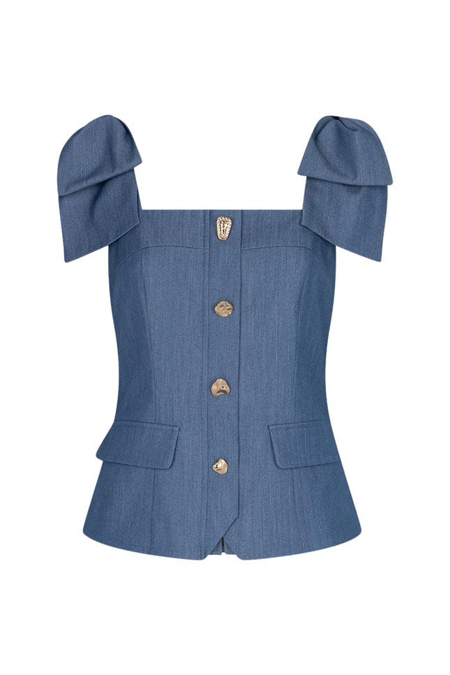 Ibana Top Tami Denim Blue Stretchshop.nl