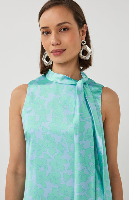 EsQualo Jurk Knot Detail Daylight Print SP26.14020 Stretchshop.nl