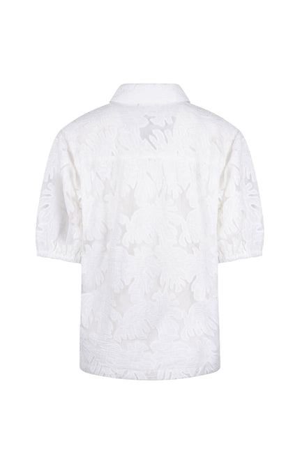 Nukus Blouse Berit Embroidery Offwhite NKS02137 Stretchshop.nl