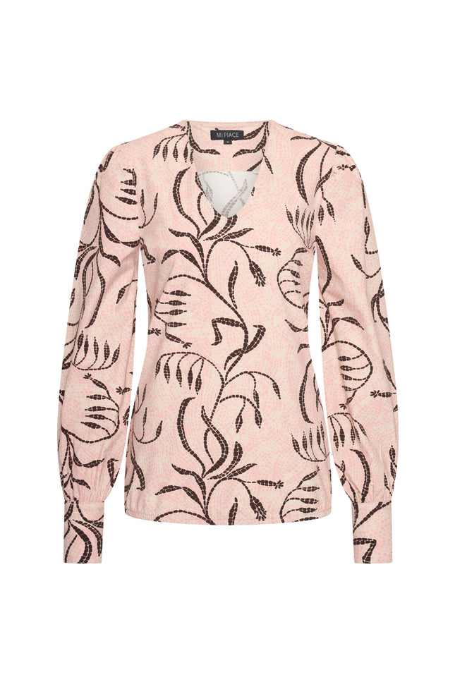 Mi Piace Travel Blouse Twilight Twigs Print Mellow Rose 202226 Stretchshop.nl