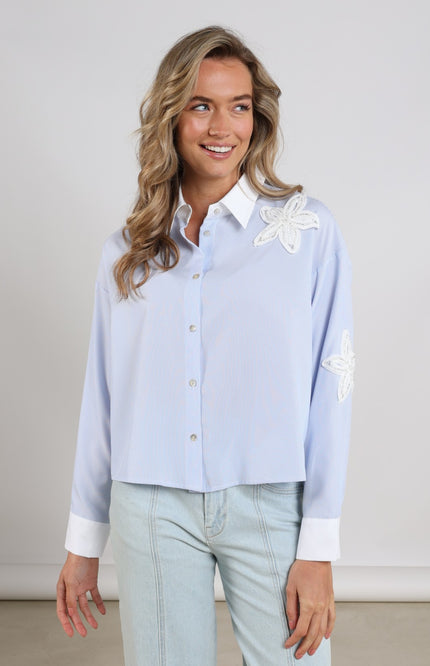 Blouse Tessa Stripe Offwhite Cloudy NKS02218