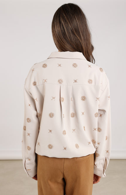 Blouse Newport Embroidery Offwhite Gold NKF02056