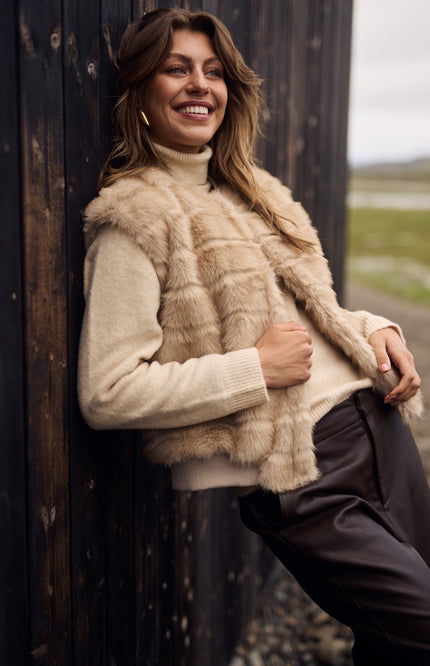 Gilet Billy Stripe Sand NKF08011