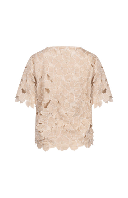 Nukus Top Octavia Flower Sand Gold NKS01181 Stretchshop.nl