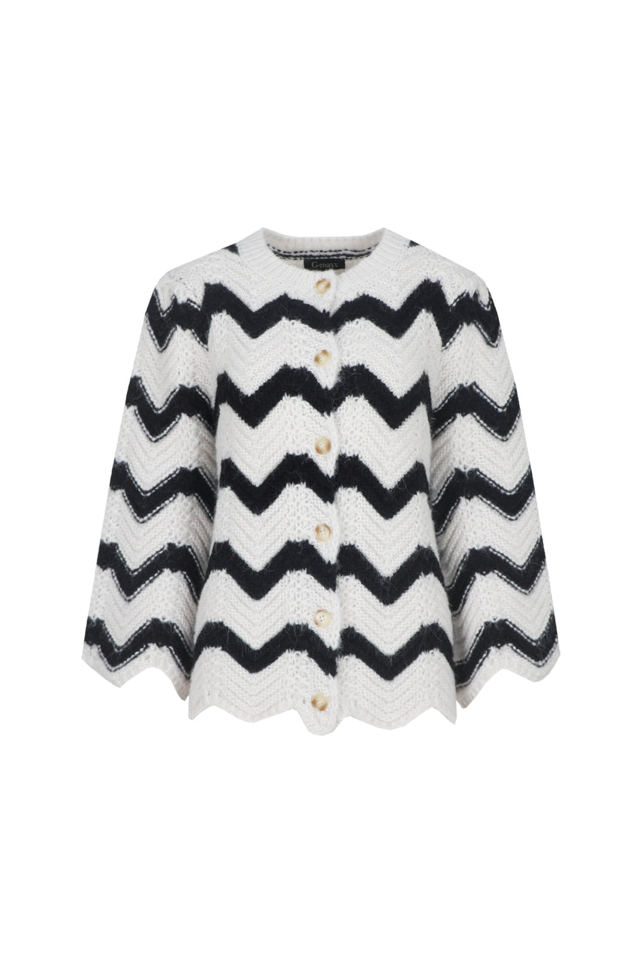 Zwarte G-maxx Goldie Knit vest met goudkleurige details en een comfortabele pasvorm, gedragen door een model.