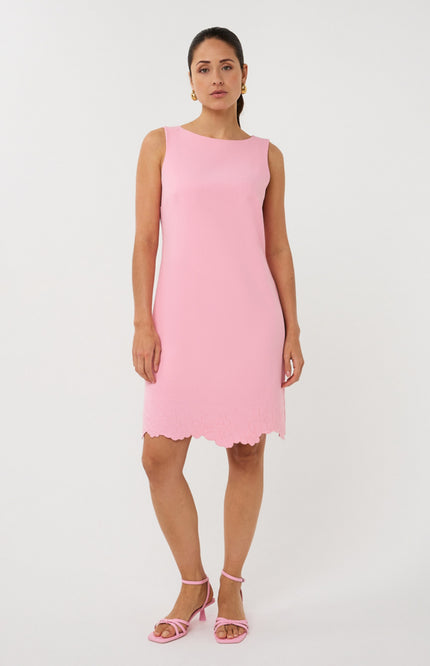 EsQualo Jurk Flower Romance Ros SP26.05010 Stretchshop.nl