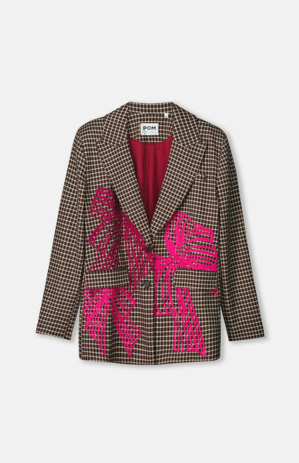 Blazer Laurie Bow Check Brown SP9726
